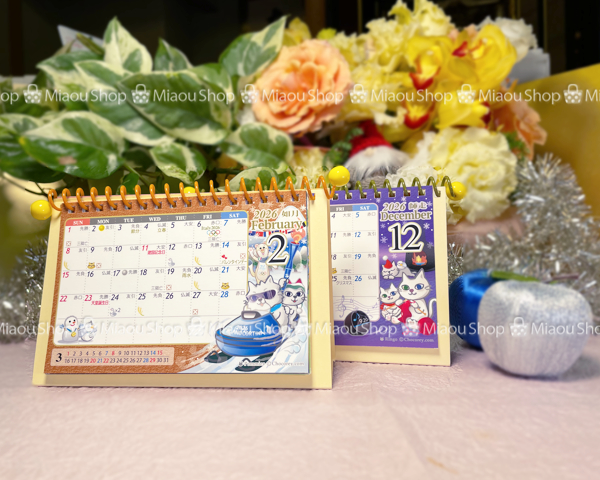 猫イラスト卓上カレンダー2026年【モスリング】 - 画像 (4)